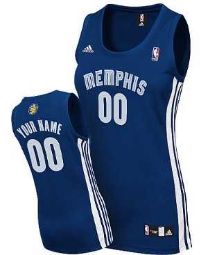 Womens Customized Memphis Grizzlies Navy Blue Jersey